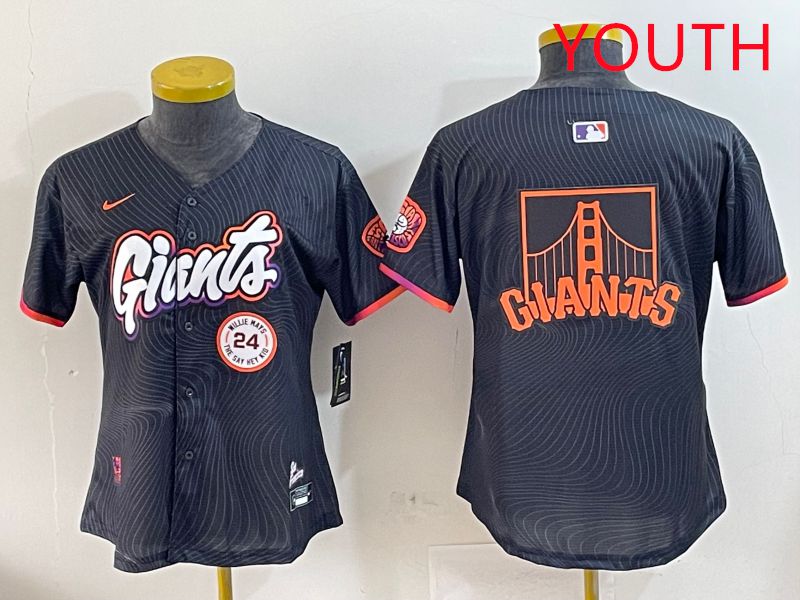 Youth San Francisco Giants Blank Black Second generation Joint Name 2025 Nike MLB Jersey style 8->youth mlb jersey->Youth Jersey
